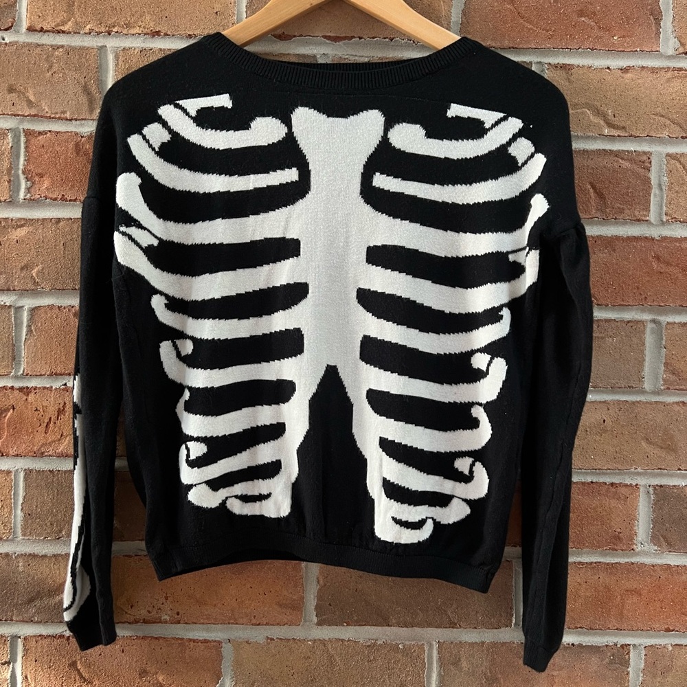 Black and White Skeleton Sweater